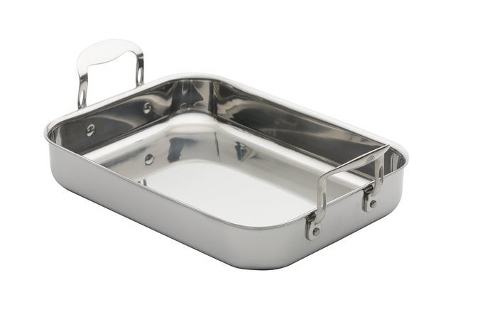 STAINLESS STEEL TRIPLY 35CM ROASTING PAN INDUCTION COMPATIBLE