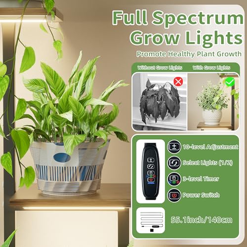 LATIBELL Plant Stand Indoor with Grow Light - 2 Pack Metal Plant Shelf for Indoor Plants Multiple, 5 Tiered Corner Plant Stand Shelves, Plant Rack Display Flower Holder for Living Room Patio Balcony - Image 2