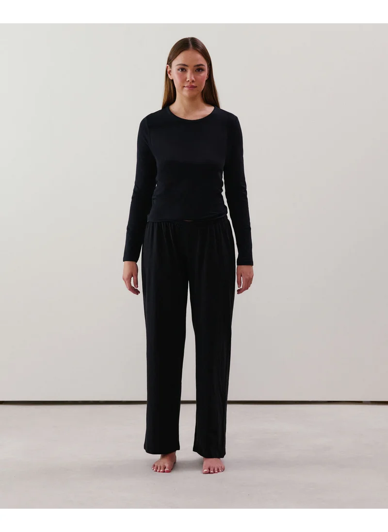 UNDIZ Straight leg jersey trousers - black