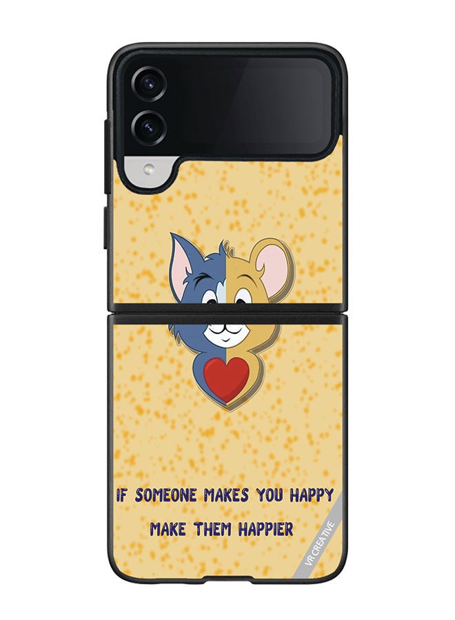 VR CREATIVE Protective Case Cover For Samsung Galaxy Z Flip4 Tom Jerry Design Multicolour - Image 1