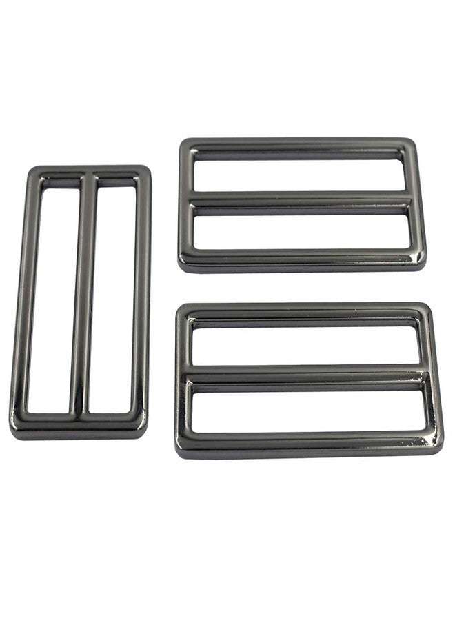 DGOL 2" Slider Webbing Strap Tri Glide Buckles Zinc Alloy Tri-Glide Buttons Fasteners 10pcs (Gunmetal) - Image 2