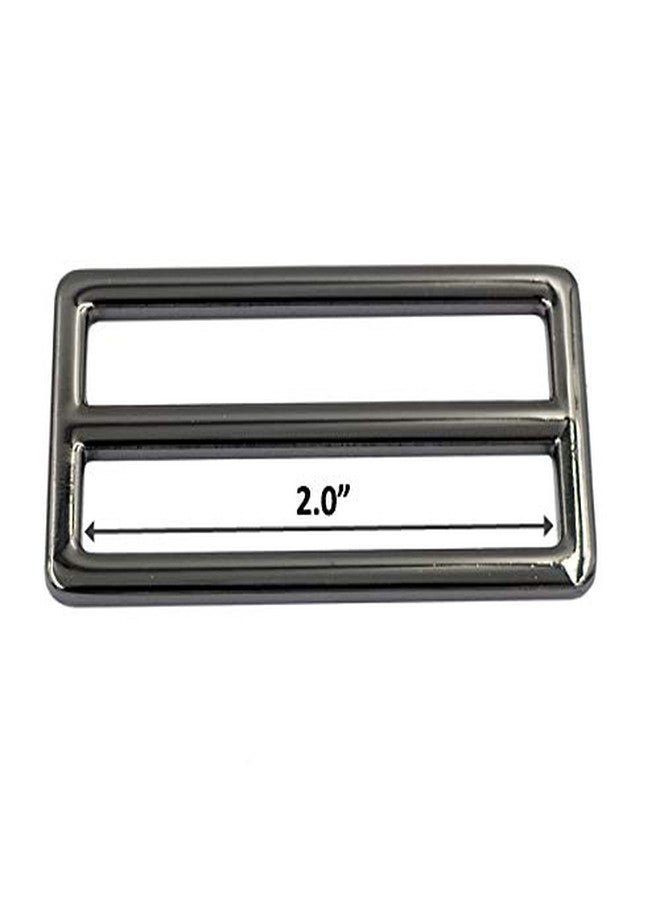 DGOL 2" Slider Webbing Strap Tri Glide Buckles Zinc Alloy Tri-Glide Buttons Fasteners 10pcs (Gunmetal) - Image 4