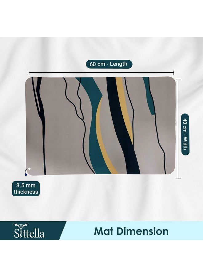 SITTELLA Rubber 1 Piece Anti-Skid Water Soaking 3D Abstract Print Bathroom Mat, Water Absorbent Mat (40x60cm) (Grey Abstract Print), Rectangular - Image 2