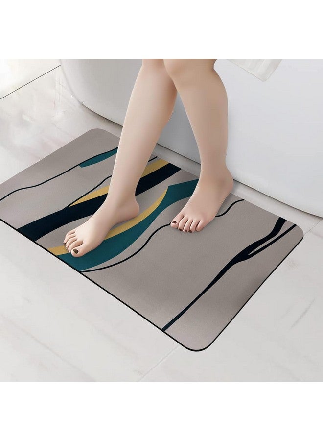 SITTELLA Rubber 1 Piece Anti-Skid Water Soaking 3D Abstract Print Bathroom Mat, Water Absorbent Mat (40x60cm) (Grey Abstract Print), Rectangular - Image 1