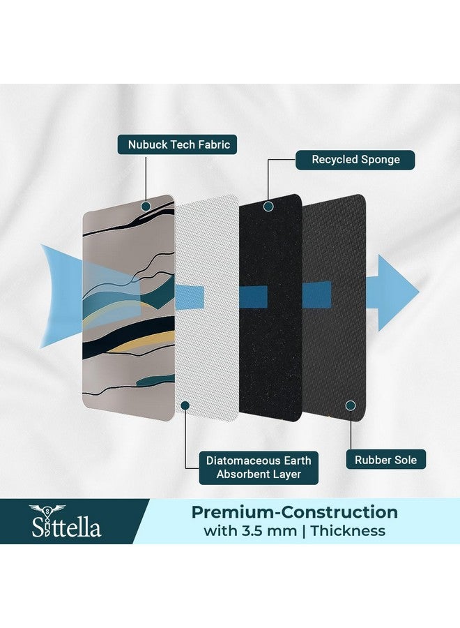 SITTELLA Rubber 1 Piece Anti-Skid Water Soaking 3D Abstract Print Bathroom Mat, Water Absorbent Mat (40x60cm) (Grey Abstract Print), Rectangular - Image 3