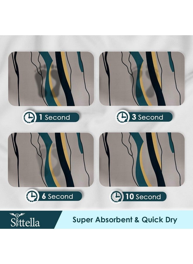 SITTELLA Rubber 1 Piece Anti-Skid Water Soaking 3D Abstract Print Bathroom Mat, Water Absorbent Mat (40x60cm) (Grey Abstract Print), Rectangular - Image 5