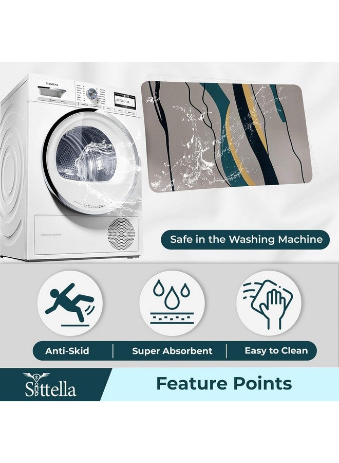 SITTELLA Rubber 1 Piece Anti-Skid Water Soaking 3D Abstract Print Bathroom Mat, Water Absorbent Mat (40x60cm) (Grey Abstract Print), Rectangular - Image 4