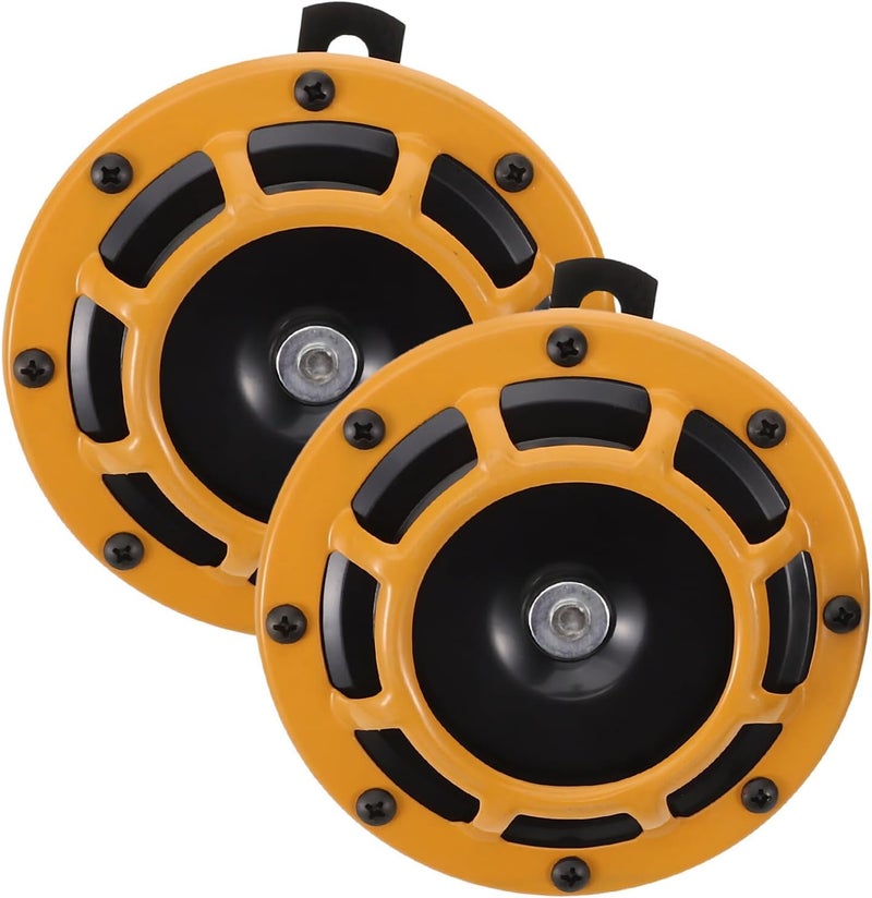 Car Horn Replacement Air Horn for Truck 2pcs Waterproof Loud Universal Yellow Suitable for Automotive Exterior Accessories - Image 1