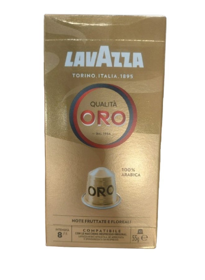 Lavazza Qualita Oro Compatible Capsules With Nespresso 10 Capsules