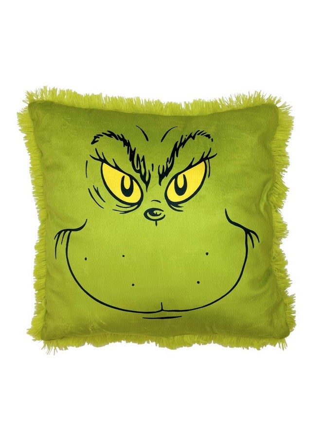 فرانكو وسادة ديكور من الفرو الصناعي بتصميم Grinch، عادية، مقاس 18 بوصة × 18 بوصة - Image 1