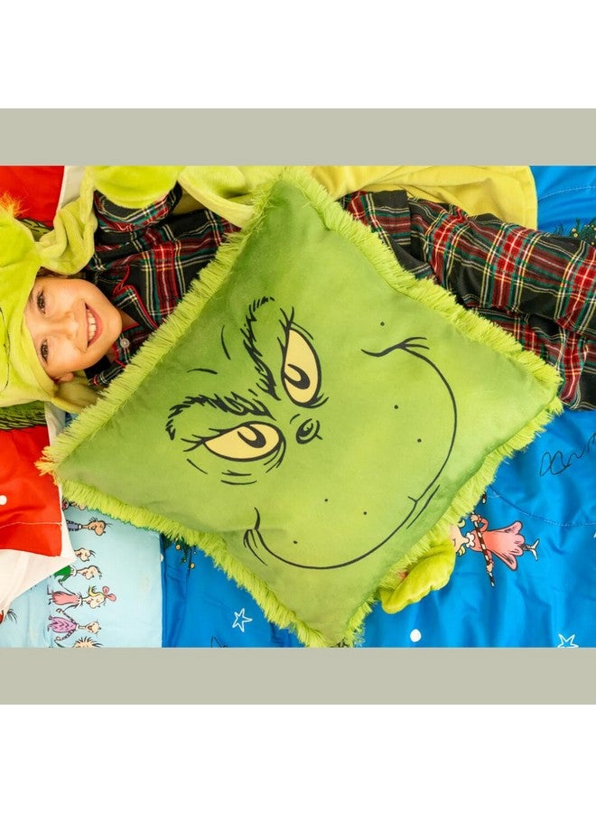 فرانكو وسادة ديكور من الفرو الصناعي بتصميم Grinch، عادية، مقاس 18 بوصة × 18 بوصة - Image 3