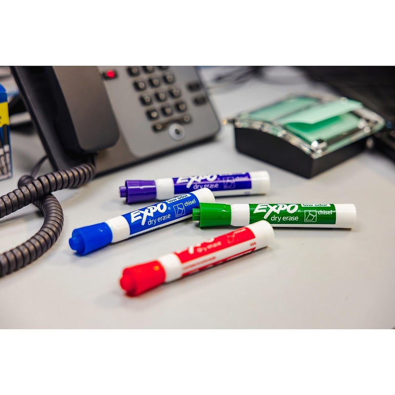 EXPO Low Odor Dry Erase Markers, Chisel Tip, Assorted Colors, 8 Count - Image 2