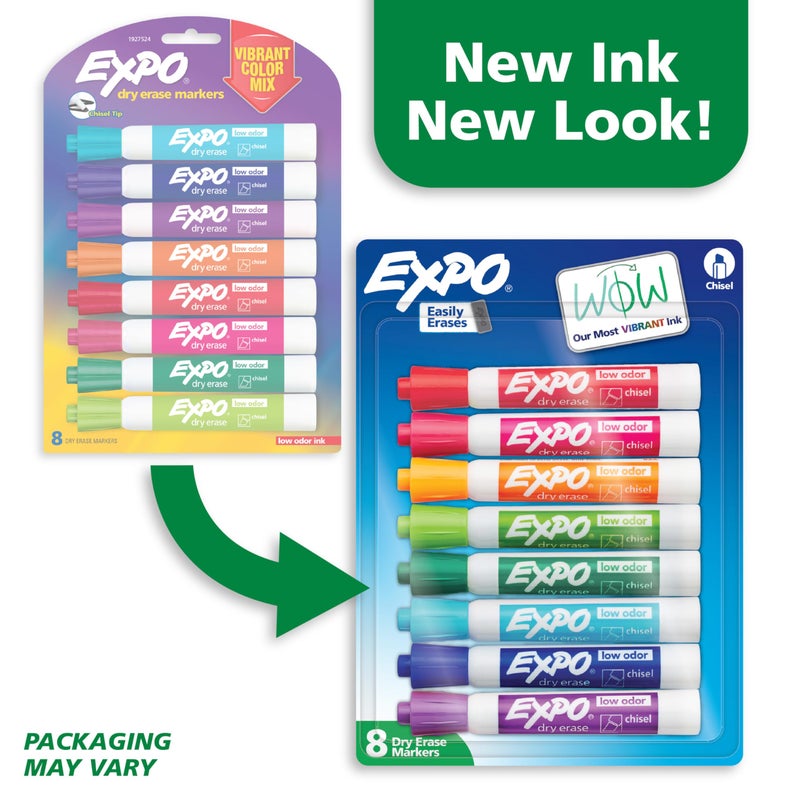 EXPO Low Odor Dry Erase Markers, Chisel Tip, Assorted Colors, 8 Count - Image 3