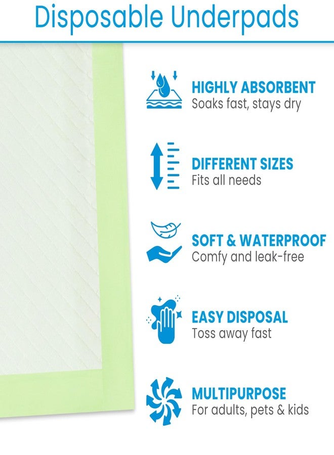 Sures Disposable Bed Pee Pads for Adults - (17" x 24", 100 Count) - Incontinence Underpads with Superior Absorbency - Pad for Elderly - Furniture & Surface Protection - Image 3