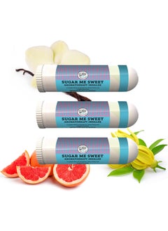 mEssentials Wild Essentials 3 Pack of Sugar Me Sweet Aromatherapy Nasal Inhalers Made with Therapeutic Grade Essential Oils, Cotton Candy, Bubble Gum Uplifting Cheery Blend 