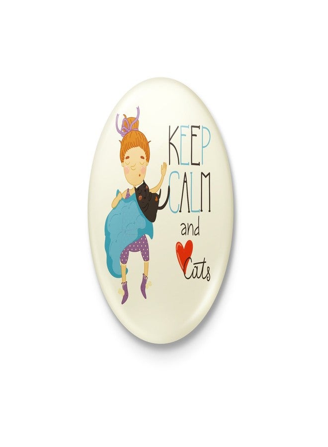 Keep Calm And Love Cats Badge