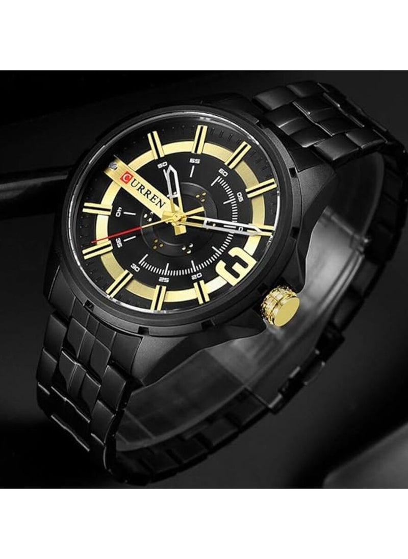 CURREN CURREN-8333 Original Brand Stainless Steel Band Wrist Watch For Men With Brand Box  - Image 3