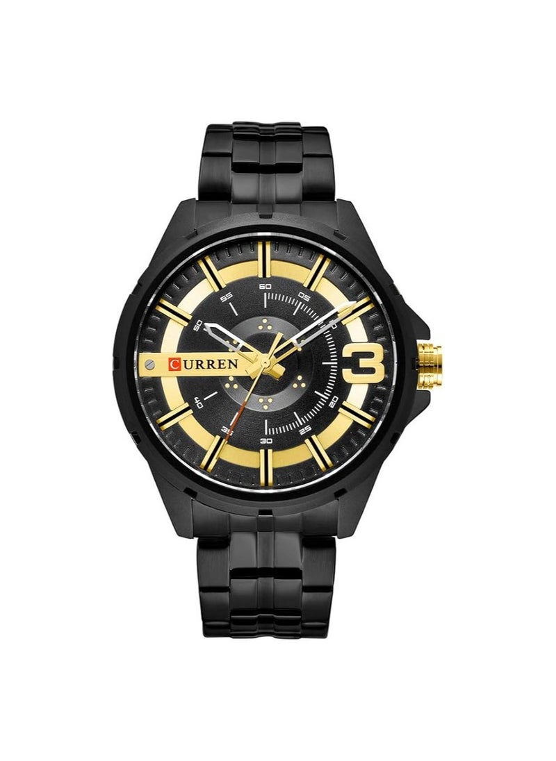 CURREN CURREN-8333 Original Brand Stainless Steel Band Wrist Watch For Men With Brand Box  - Image 1