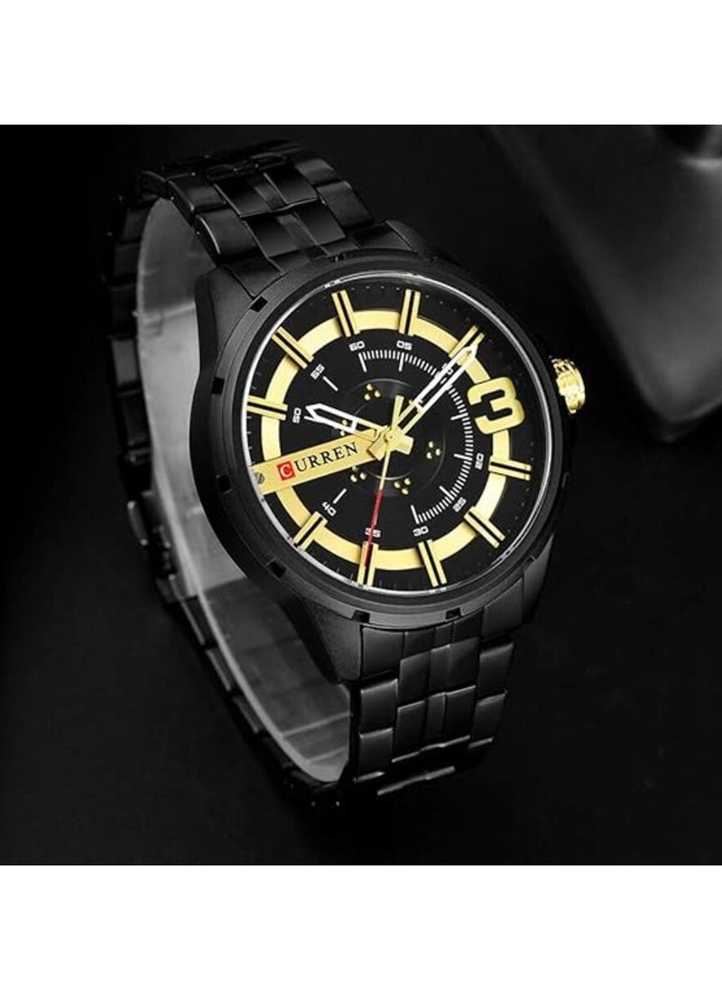 CURREN CURREN-8333 Original Brand Stainless Steel Band Wrist Watch For Men With Brand Box  - Image 5