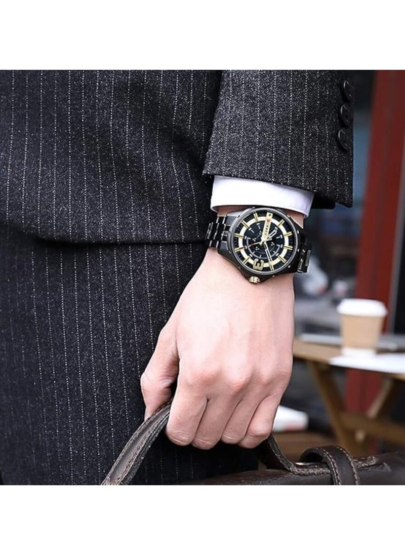 CURREN CURREN-8333 Original Brand Stainless Steel Band Wrist Watch For Men With Brand Box  - Image 4