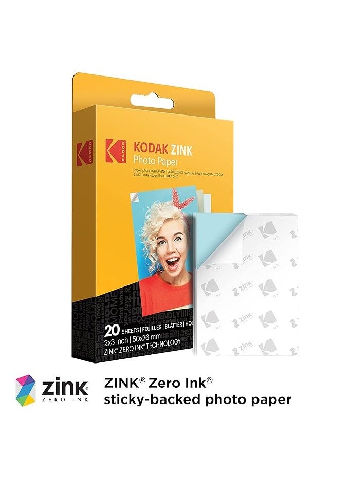 كوداك ورق صور زنك مقاس 2 × 3 بوصة (20 ورقة) مطبوع - Image 2