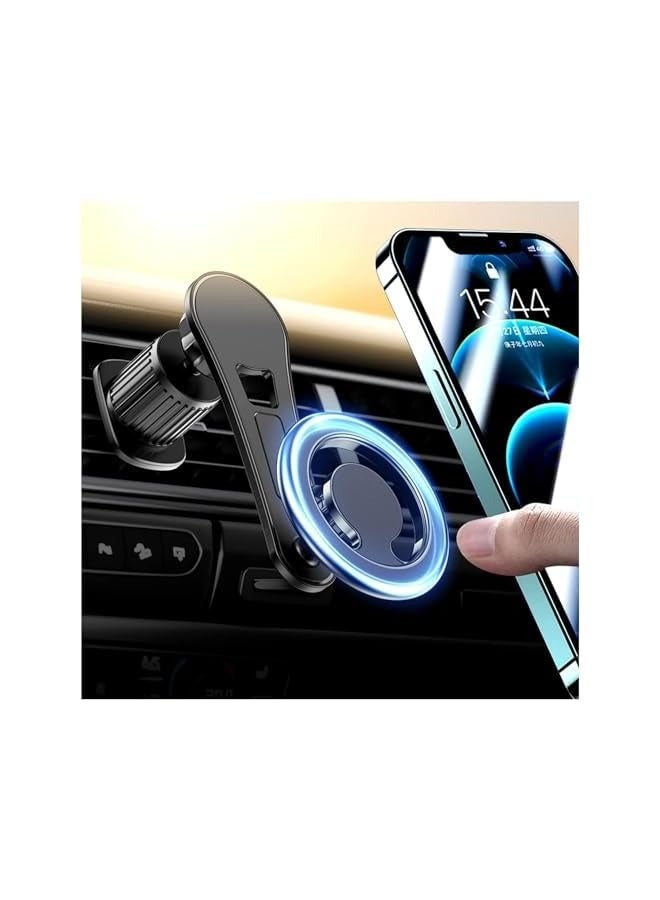 360° Rotation Magnetic Phone Holder Mount for Car Air Vent Magnetic Car Holder Fit for iPhone 15,14,13,12 Pro Plus Max Mini,Galaxy S23 Ultra,S22 Ultra,S21 Ultra-Black
