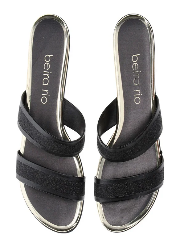 Beira Rio Beira Rio Ladies Flat Sandals Black | Made In Brazil