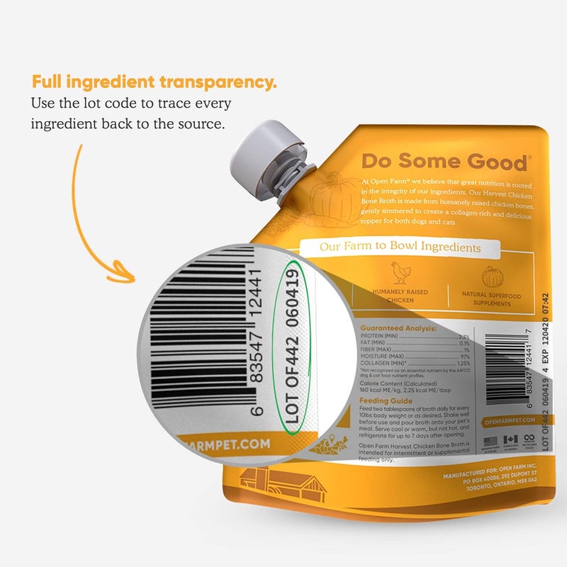 Open Farm مرق عظام الدجاج من Open Farm Harvest كإضافة للوجبات للكلاب والقطط - 12 أونصة - Image 4