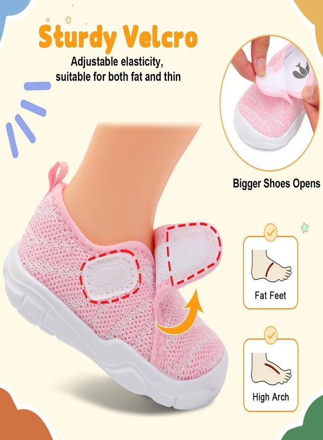 FEETCITY Baby Shoes Boys Girls First Walking Shoes Infant Sneakers Lightweight Slip On Shoe, Pink Pattern, 18-21 Months Infant - Image 2