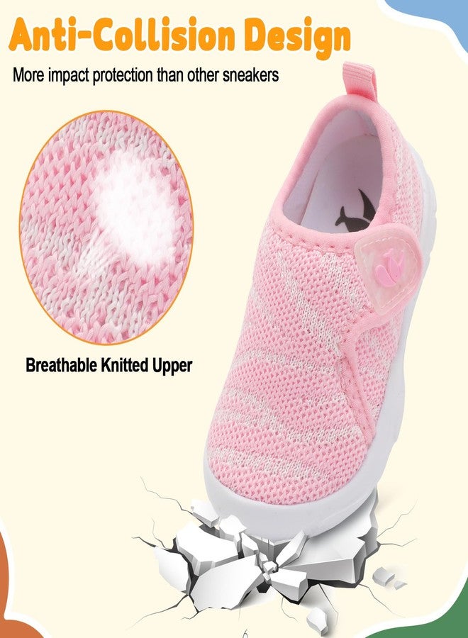FEETCITY Baby Shoes Boys Girls First Walking Shoes Infant Sneakers Lightweight Slip On Shoe, Pink Pattern, 18-21 Months Infant - Image 5