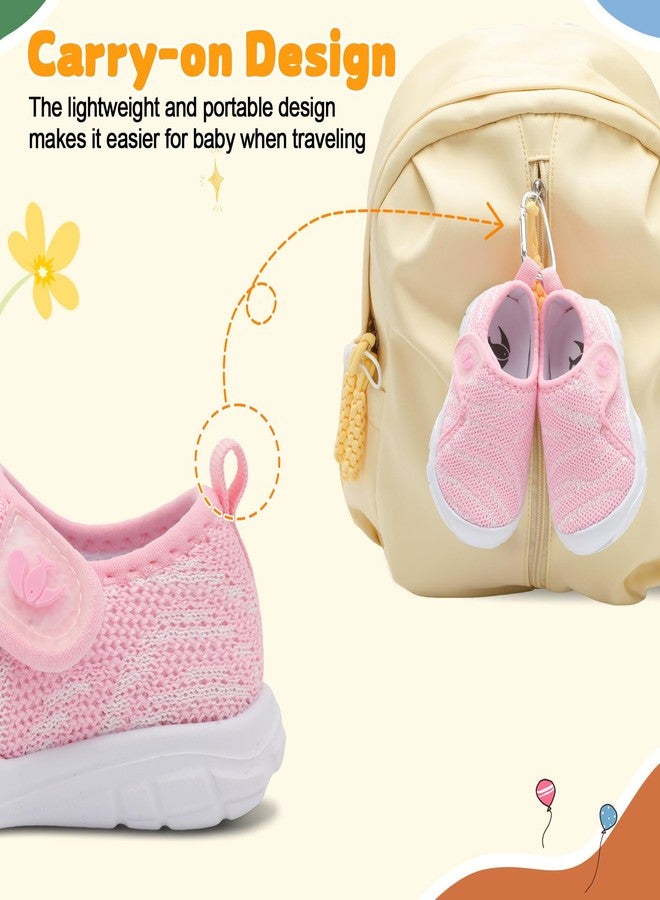 FEETCITY Baby Shoes Boys Girls First Walking Shoes Infant Sneakers Lightweight Slip On Shoe, Pink Pattern, 18-21 Months Infant - Image 4