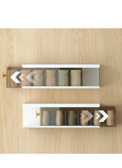 Drawer Underwear Organizer Divider, 14.5*4.4*3.5inch Wall Mount 6 Cell Drawer Storage Boxes and Acrylic Organizers for Lingerie, Socks, Ties, Data Cable, Spices Organization and Storage (White)