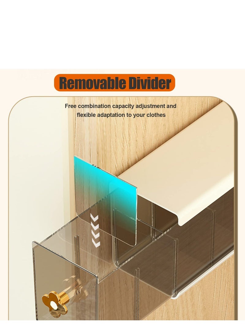 Excefore - Drawer Underwear Organizer Divider, 14.5*4.4*3.5inch Wall Mount 6 Cell Drawer Storage Boxes and Acrylic Organizers for Lingerie, Socks, Ties, Data Cable, Spices Organization and Storage (White) - Image 1