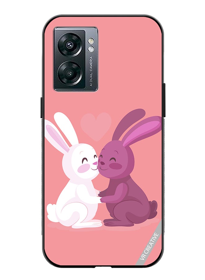 VR CREATIVE Protective Case Cover For Oppo A57 5G Love Rabbits Design Multicolour - Image 1