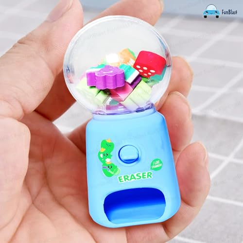 FunBlast Machine Eraser Set – 15 Pcs Fruit Shaped Eraser Dispenser Toy, Mini Kawaii Erasers for Kids, Fancy Erasers for School & Office, Stationery Supplies, Birthday Return Gift for Kids (Pack of 3) - Image 5