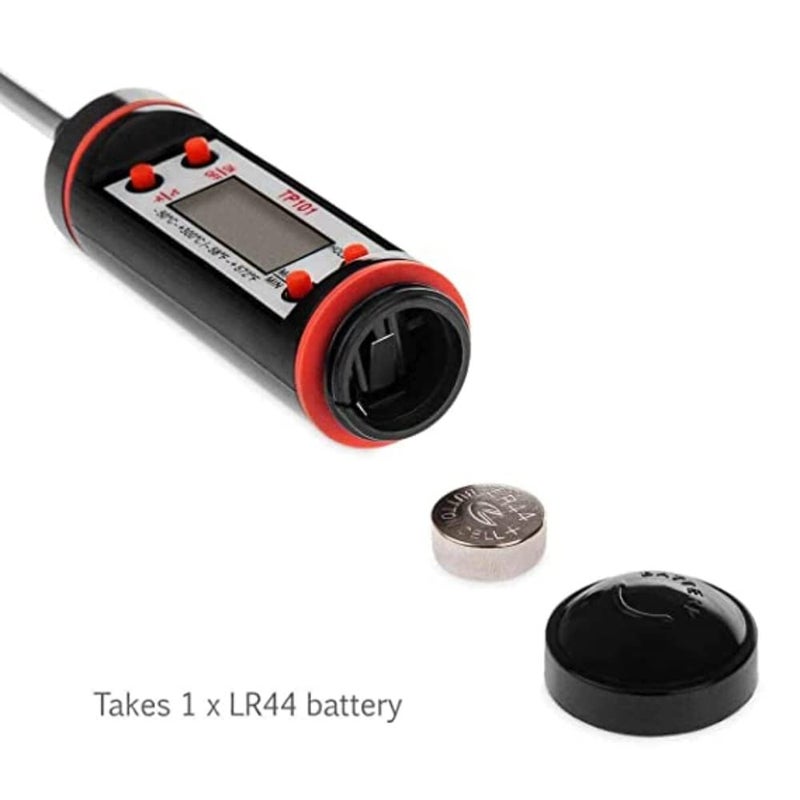 Robodo مسبار لحم رقمي LCD لقياس درجة الحرارة في المطبخ والشواء، أسود/أبيض - Image 5