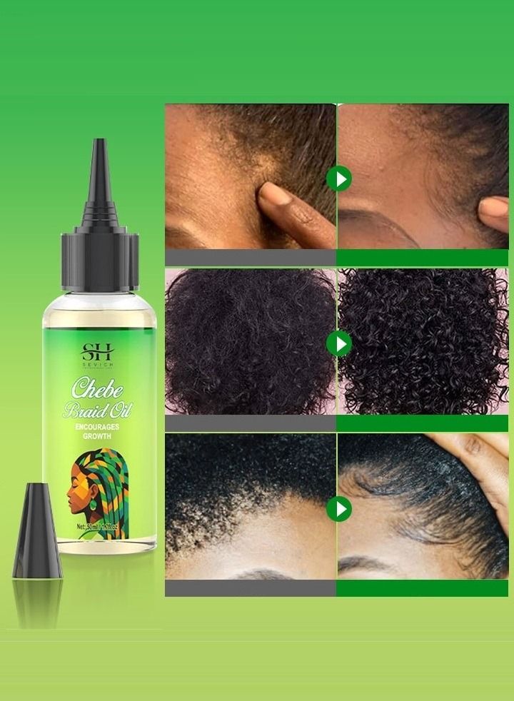 Sevich Naturals Chebe Braid Oil 50ml African Chebe Serum Treatment with Essential Oils  Natural Repair Growth and Moisture For Dry Scalp and Hair - Image 1