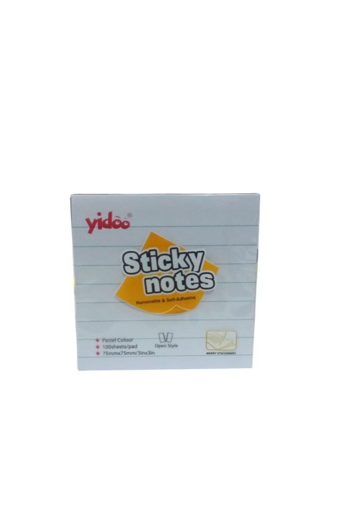 Yidoo Post-it lined white paper, size 75 × 75 mm, 100 sheets – Yidoo Model 3619