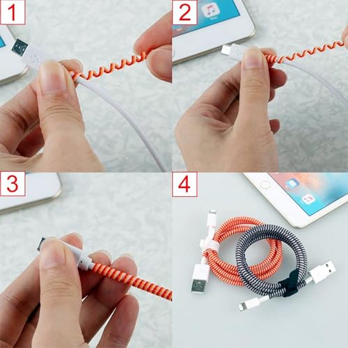 NOTYEX Ultimate Spiral Chargers Cable Protector Protective Sleeve Cover, Headphone Saver for Mobile Phone, iPhone and Android Charging Cables (Pack of 8) - Image 5