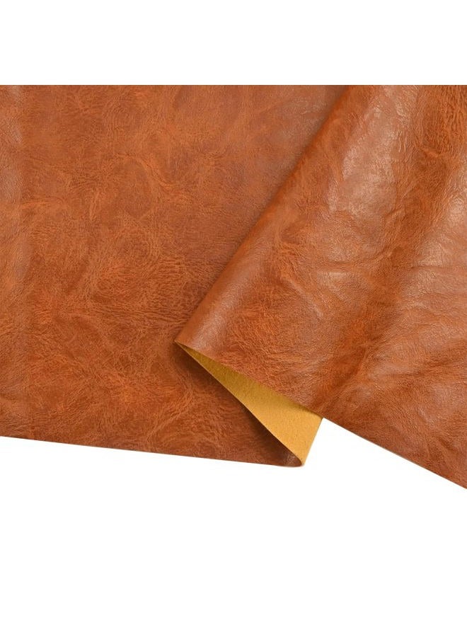 Yoquare 250cm x 140cm Soft Leather Fabric - Faux Leather Fabric -1mm Thick for Upholstery - DIY Crafts - Light Brown Crazy Horse Distress - Image 1