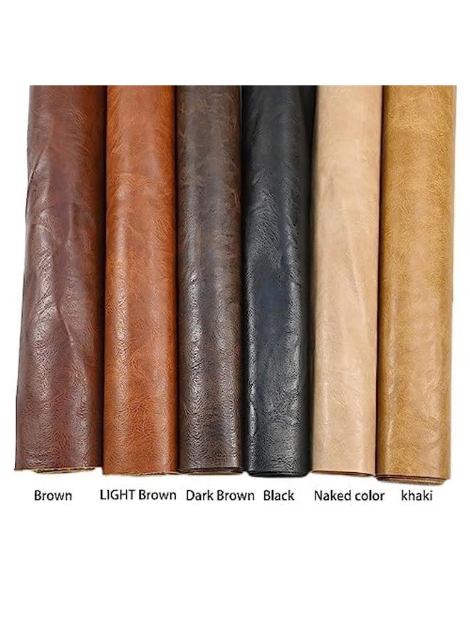 Yoquare 250cm x 140cm Soft Leather Fabric - Faux Leather Fabric -1mm Thick for Upholstery - DIY Crafts - Light Brown Crazy Horse Distress - Image 4
