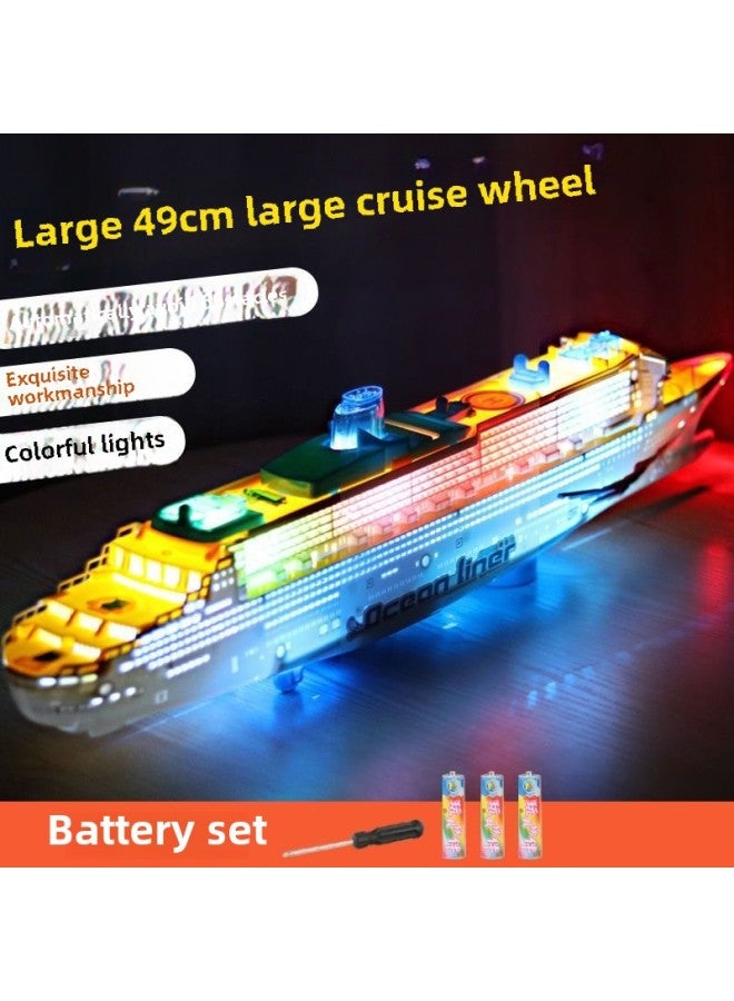 Hot Sale Simulation Toy Boat Model Children Toy Boy Light Music Cruise Ship Universal Electric Boat Holiday Gift-Color:❤❣Universal Cruise Wheel (battery + Screwdriver)❣❤ - Image 1