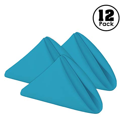 Gee Di Moda Cloth Napkins - 17 x 17 Inch Caribbean Dinner Napkins - Set of 12 Soft & Absorbent Washable Fabric Cloth Table Napkins with Hemmed Edges for Hotel Restaurant, Holiday Parties & Wedding - Image 2