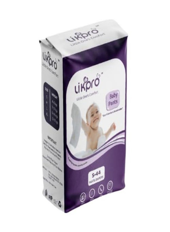 Likpro Premium Baby Diapers | Ultra Soft, Dry & Leak-Proof | Anti-Rash Cottony Layer, 12-Hour Absorption, Flexible Fit | Size S, M, L, XL (S, 44, count) - Image 1