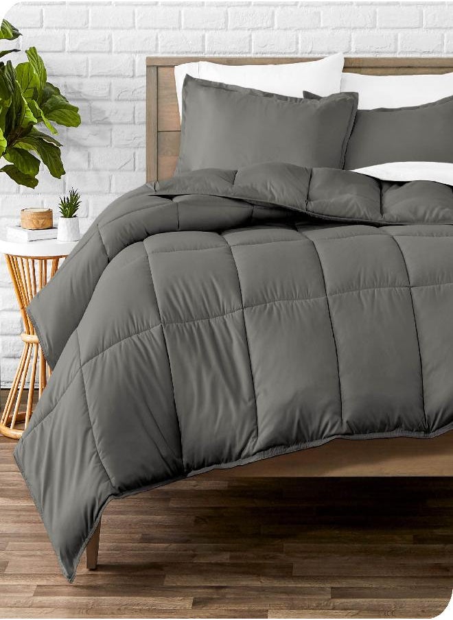 Bare Home Bare Home Comforter Set - Twin/Twin Extra Long Size - Ultra-Soft - Goose Down Alternative - Premium 1800 Series - All Season Warmth (Twin/Twin XL, Grey) 
