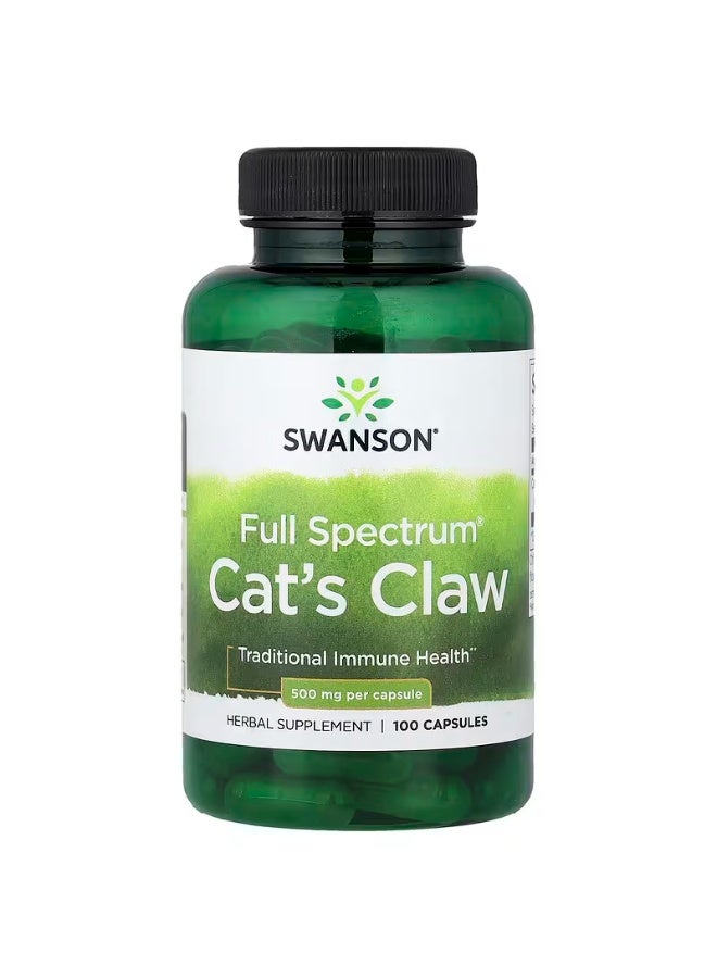 سوانسون‏, Full Spectrum® Cat's Claw ، 500 ملجم ، 100 كبسولة