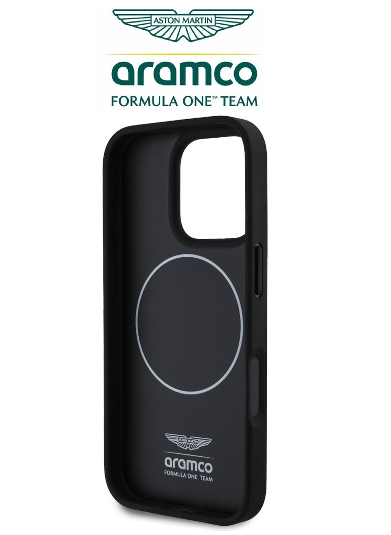 CG MOBILE iPhone 16 Pro case with strong back protection for the mobile phone. iPhone 16 Pro mobile phone case made of strong and luxurious carbon fiber. iPhone 16 Pro cover with a luxurious French design. Original cover iphone 16 pro certified by the global brand Aston Martin (Aramco). Mobile iphone cover supports wireless charging MagSafe. Black.  - Image 5