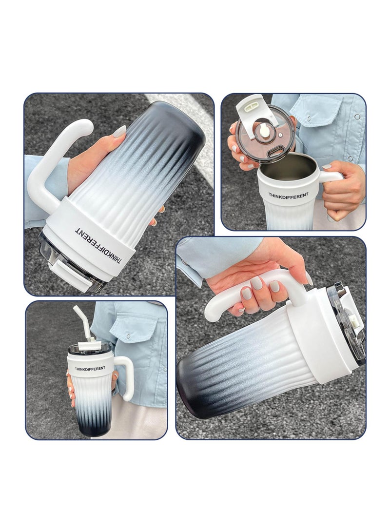 SYOSI 29 أونصة كوب معزول بمقبض وغطاء شفاط، فنجان قهوة من الفولاذ المقاوم للصدأ، كوب قهوة محمول، كوب للقهوة ضد التسرب، فنجان السفر، كوب معزول ساخن وبارد، كوب خالي من BPA يتناسب مع حامل الأكواب في السيارة - Image 5