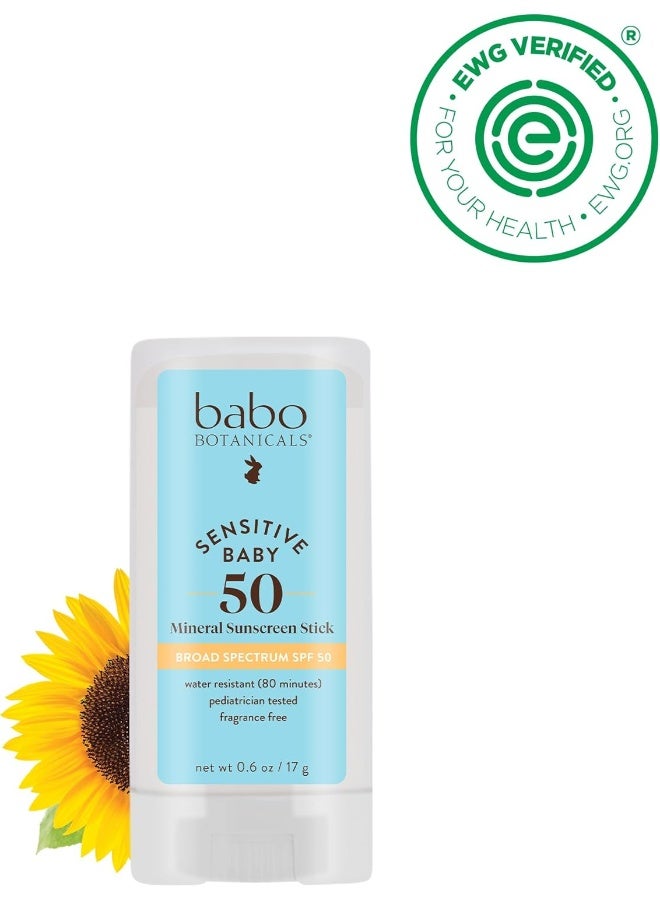 Babo Botanicals Babo Botanicals Sensitive Baby Mineral Sunscreen Stick SPF 50  - Image 4