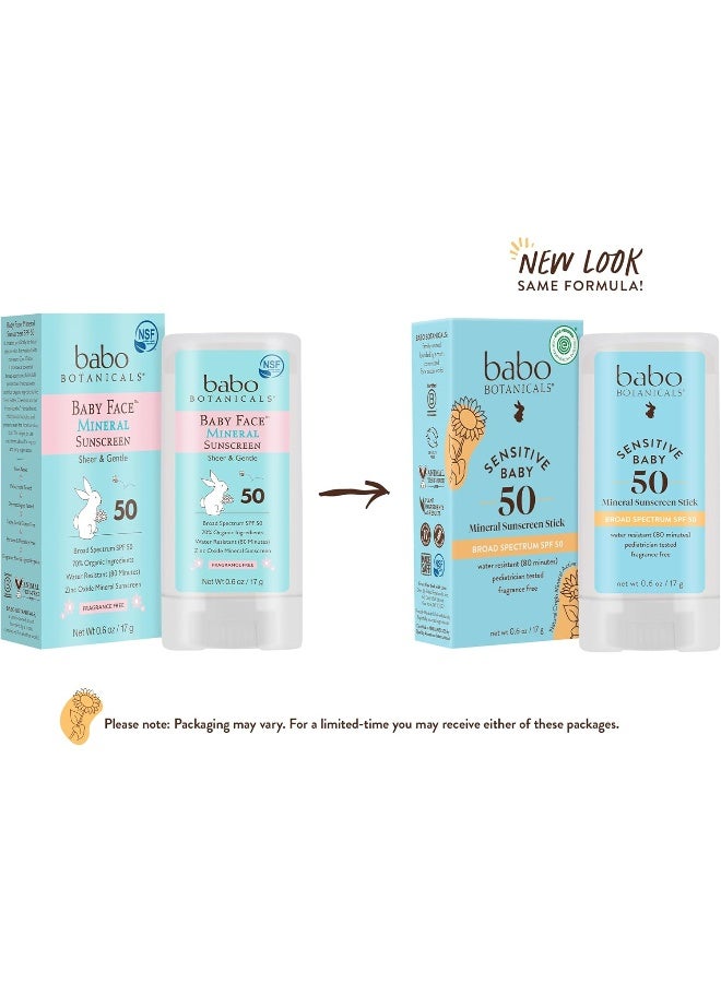 Babo Botanicals Babo Botanicals Sensitive Baby Mineral Sunscreen Stick SPF 50  - Image 2